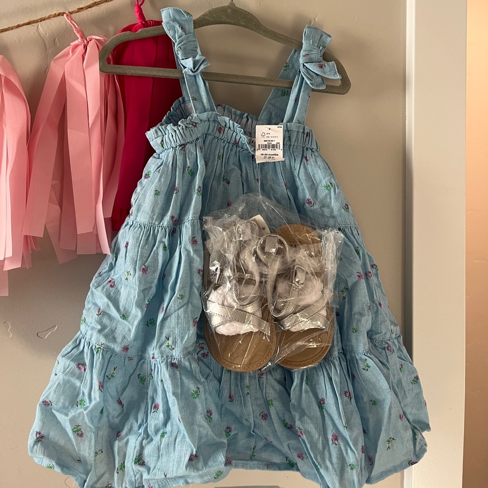 GAP Blue Floral Kids Casual Dress